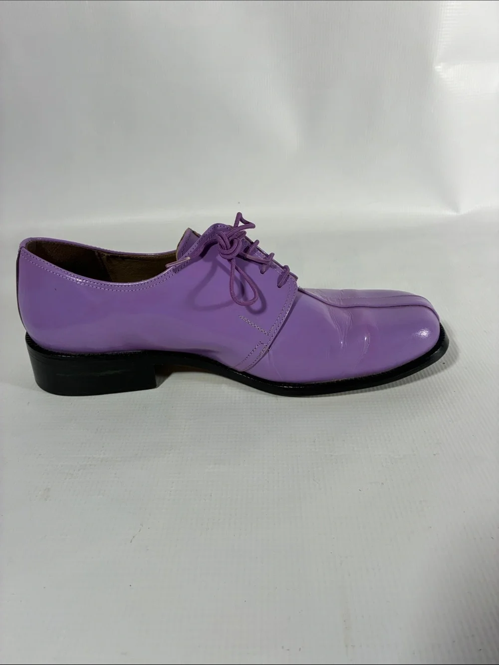 Men's Purple Leather Lace-Up Derby Shoes